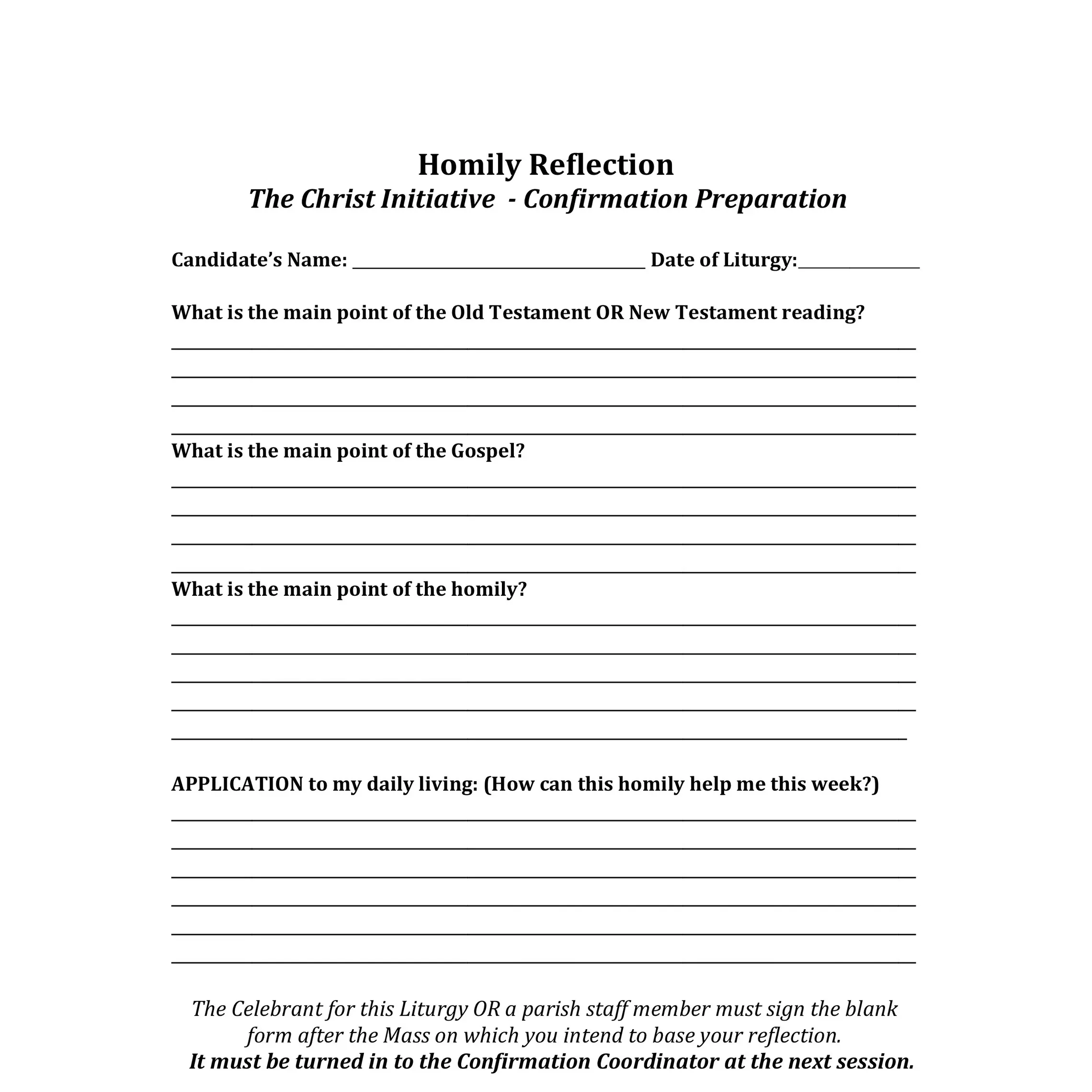 Confirmation Homily Reflections 4