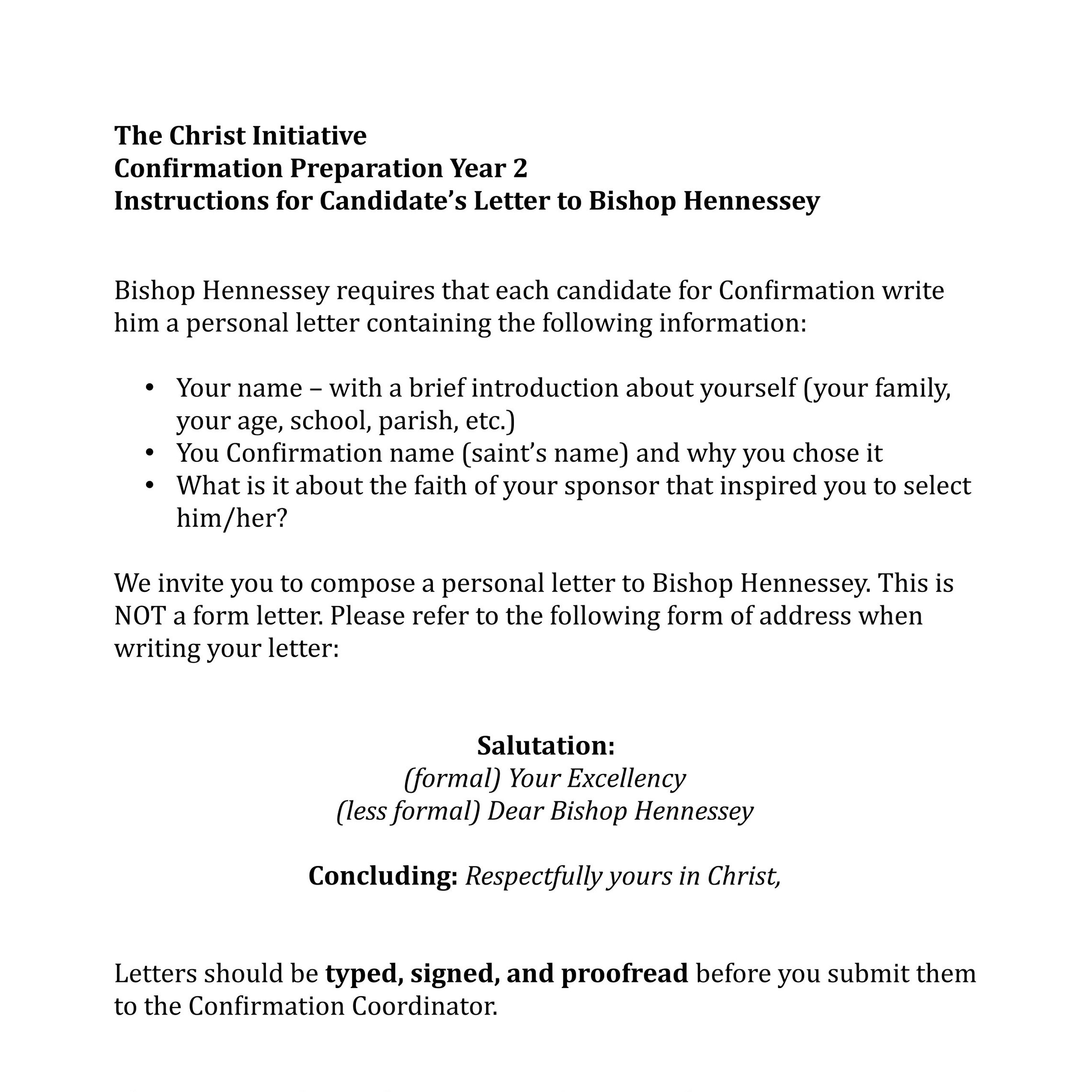 Confirmation Forms St. Agnes and St. Rose of Lima Parishes