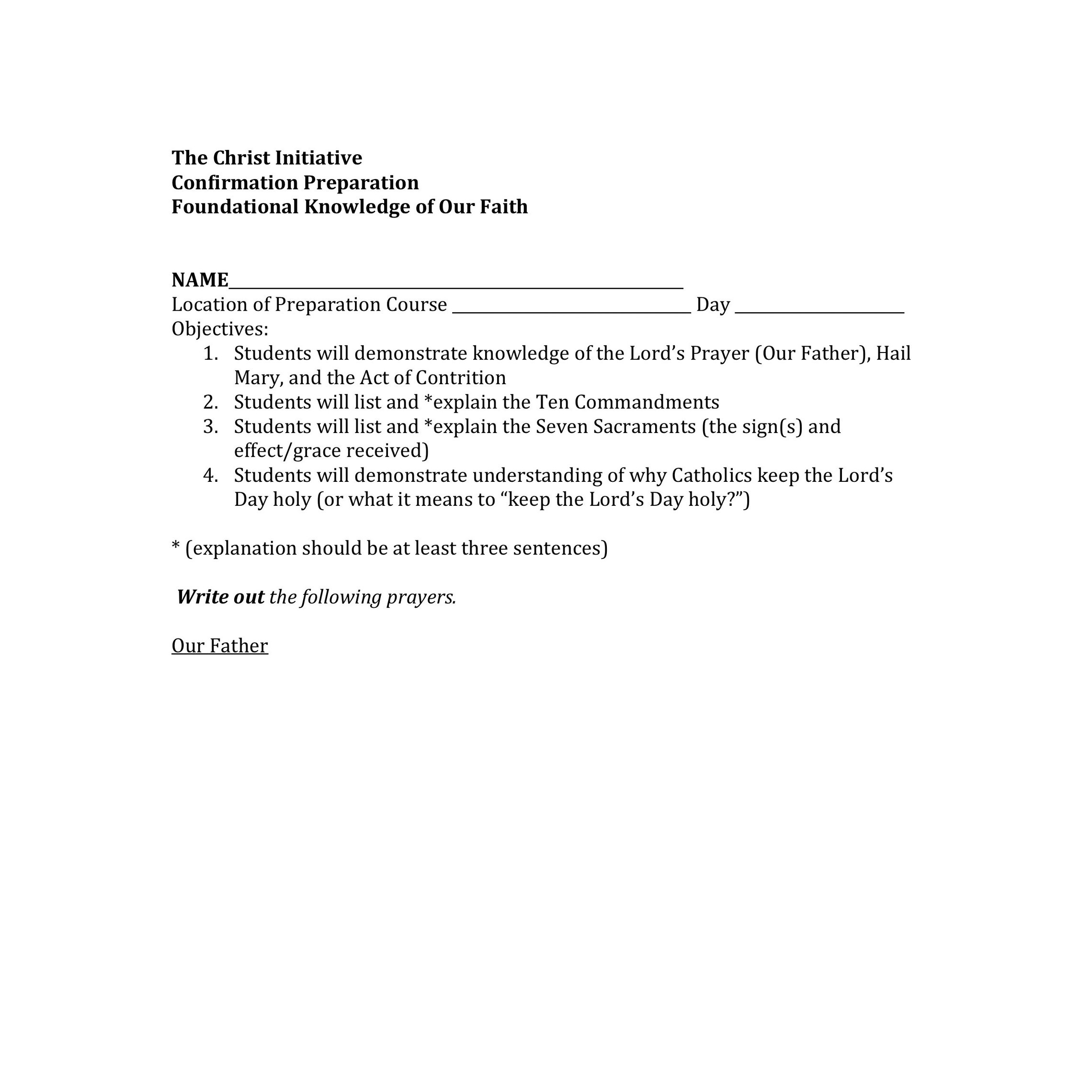 Confirmation Prep Course 7