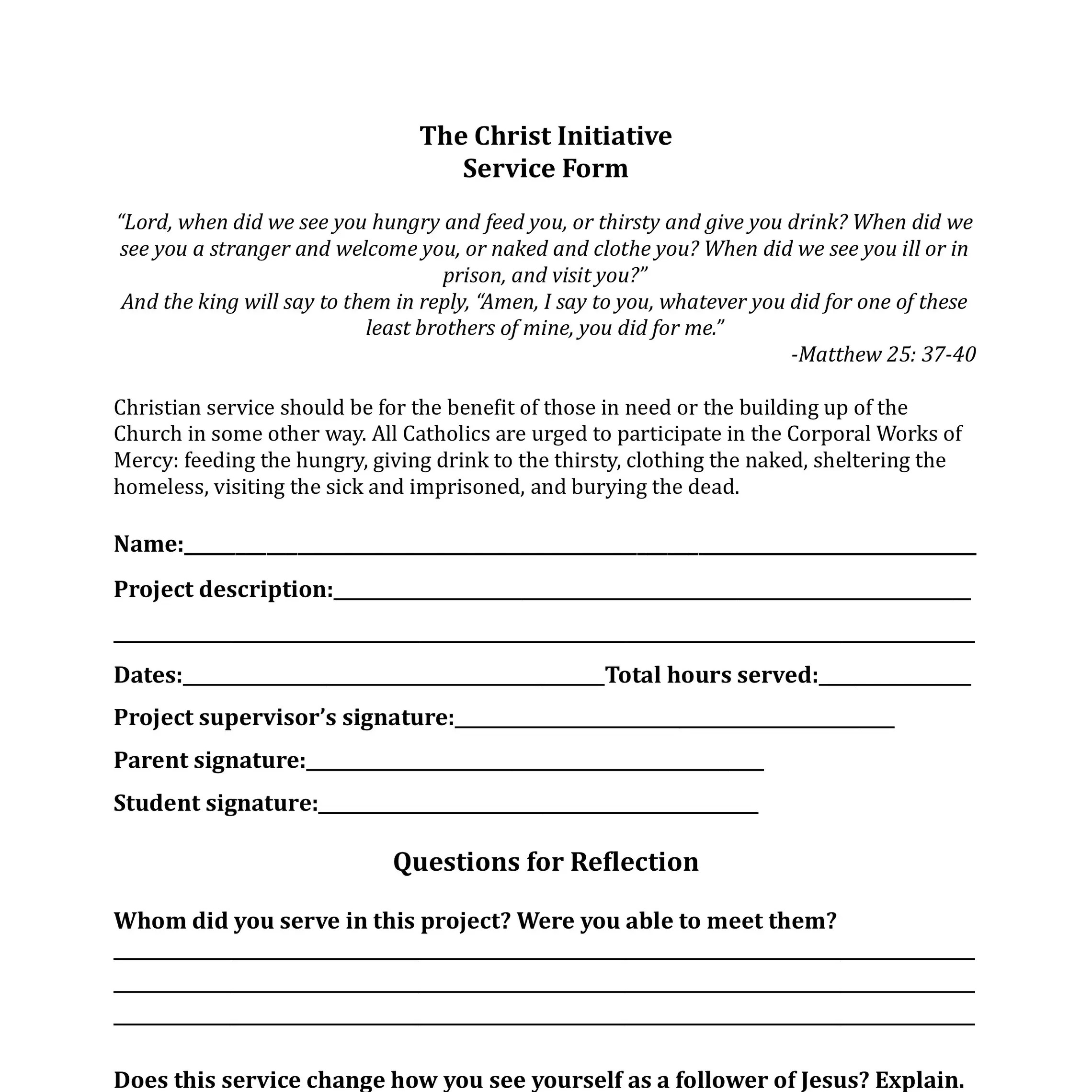 Confirmation Service Form 2